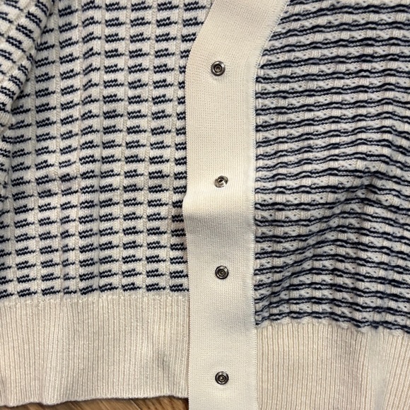 Sandro Black and White Knit Women's Cardigan Sweater - Picture 4 of 6